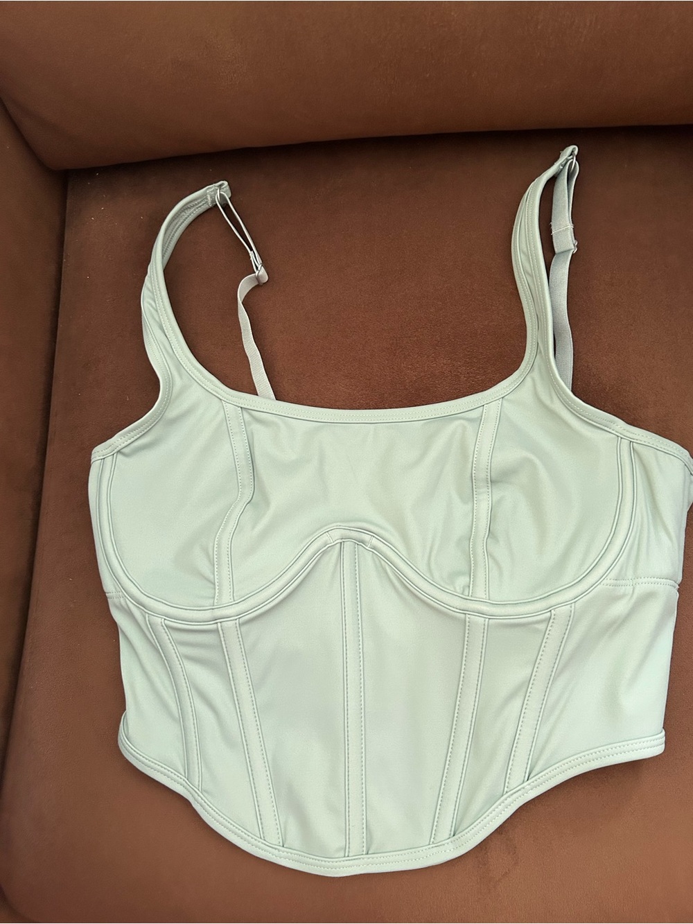 Gilly Hicks Mint Green Cropped Corset Top
